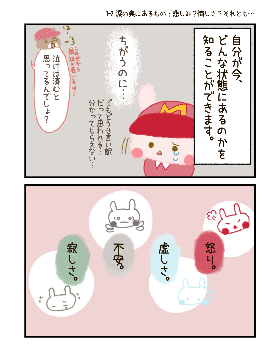 自分が今どんな状態にあるのかを知ることができます。 怒りや虚しさ、不安や寂しさ――。